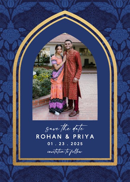 Traditional motifs - save the date card