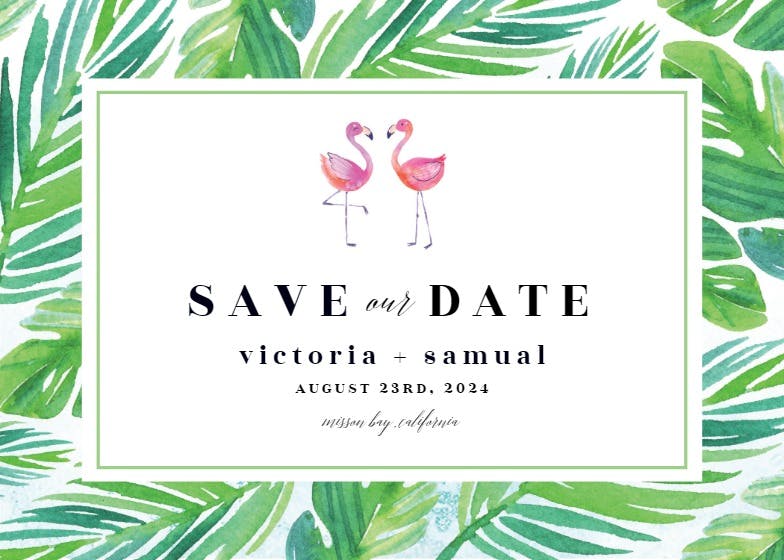 Tropical - save the date card