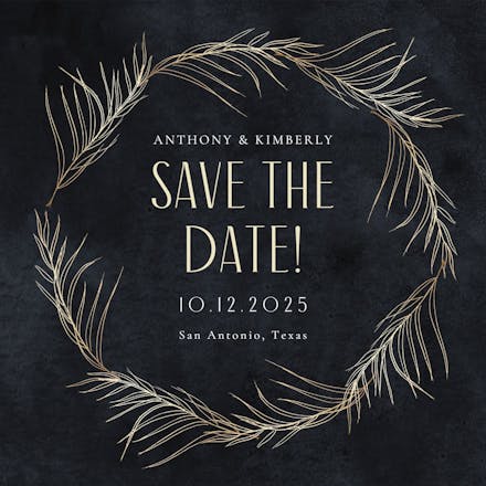 Tropical gold - save the date card