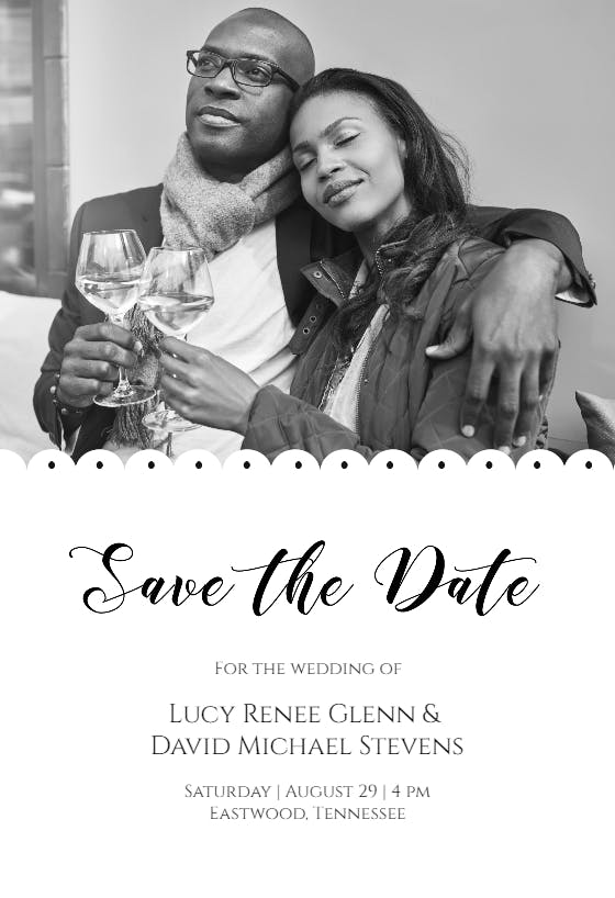 Two to one - save the date card
