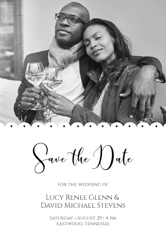 Two to one - save the date card