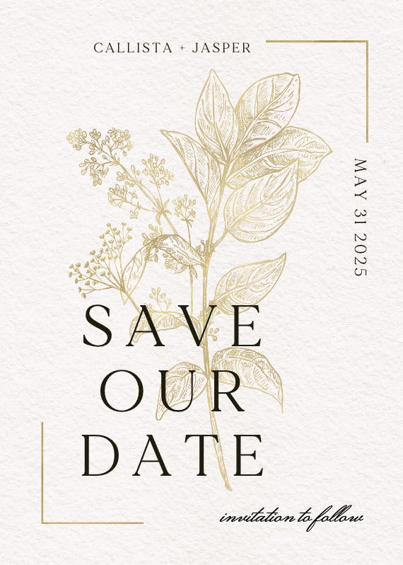 Verdant sketch - save the date card