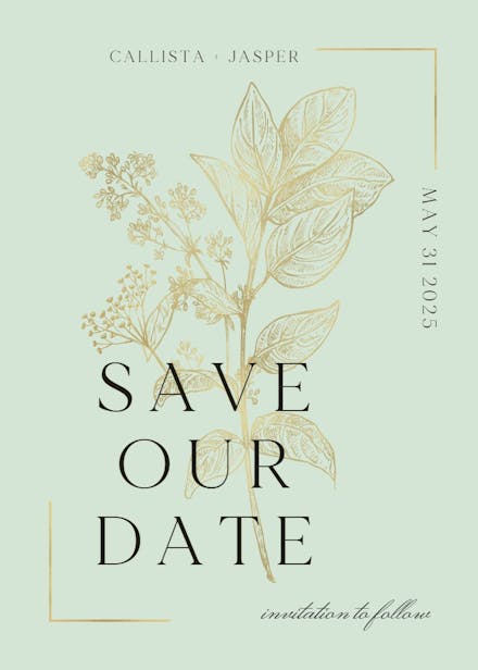 Verdant sketch - save the date card