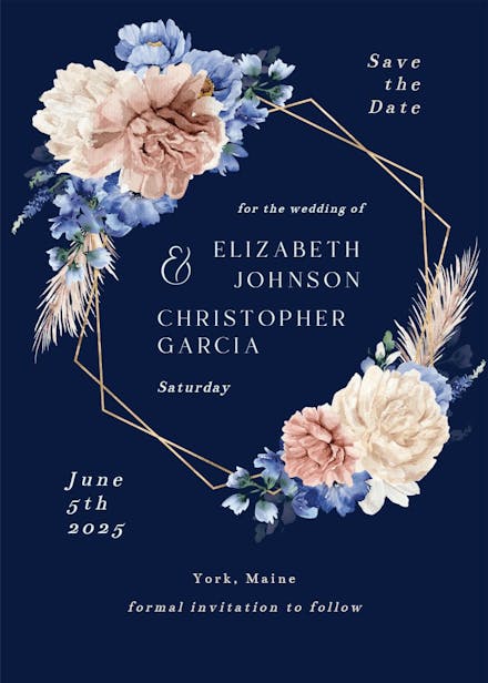 Very peri - save the date card