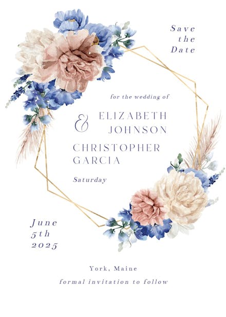 Very peri - save the date card