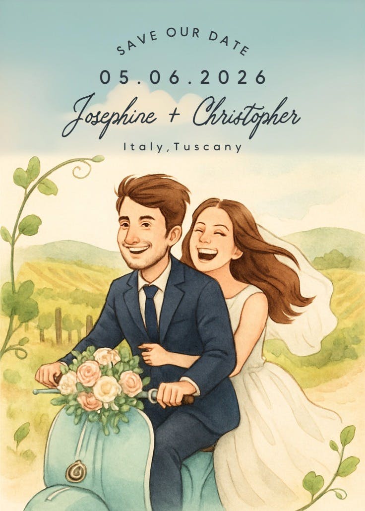 Vineyard vows - save the date card