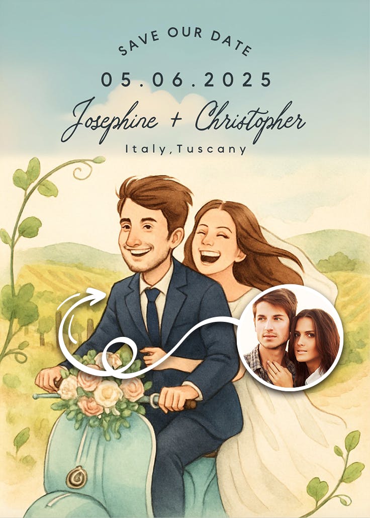 Vineyard vows - save the date card