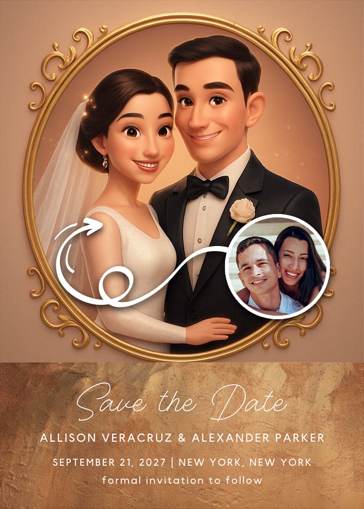 Vintage cameo - save the date card