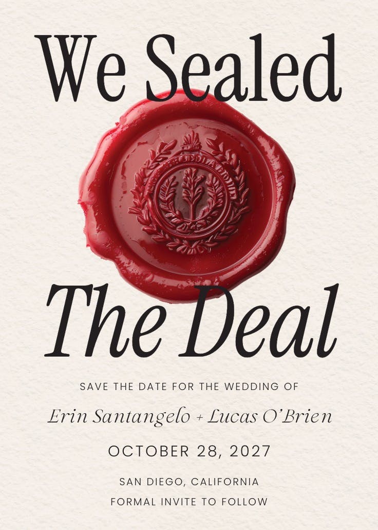 Vintage seal - tarjeta para reserva la fecha