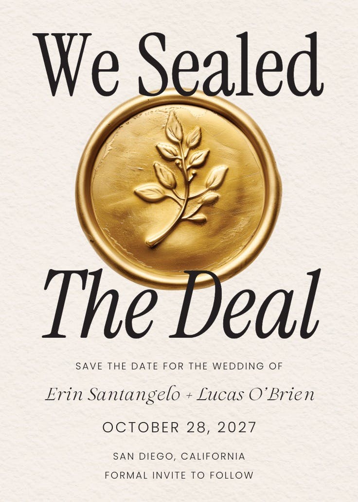 Vintage seal - tarjeta para reserva la fecha