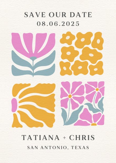 Vivid screenprints - save the date card
