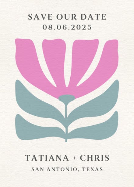 Vivid screenprints - save the date card