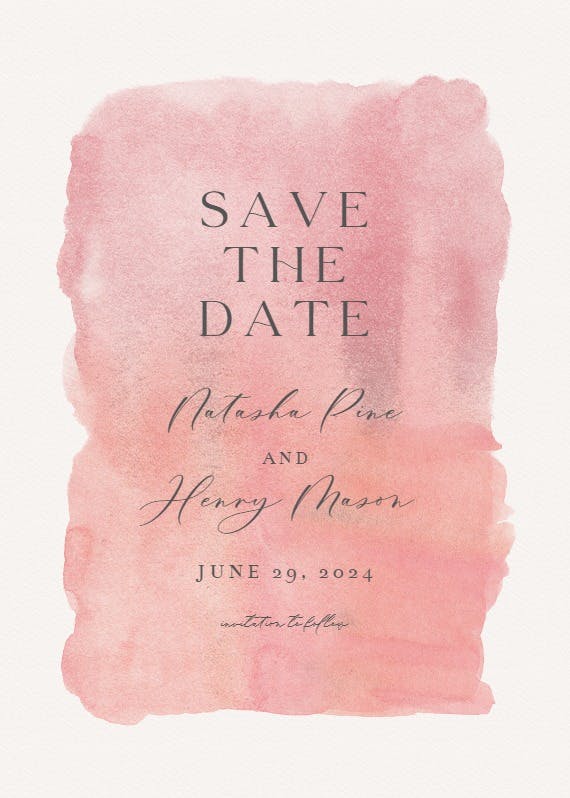 Watercolor texture - save the date card