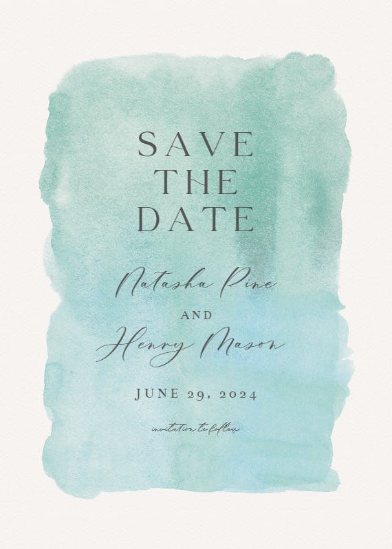 Watercolor texture - save the date card