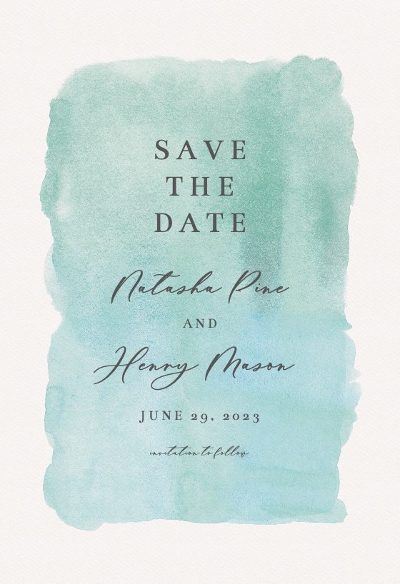 Watercolor Texture - Save The Date Card Template | Greetings Island