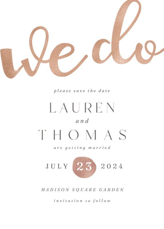 We do - save the date card