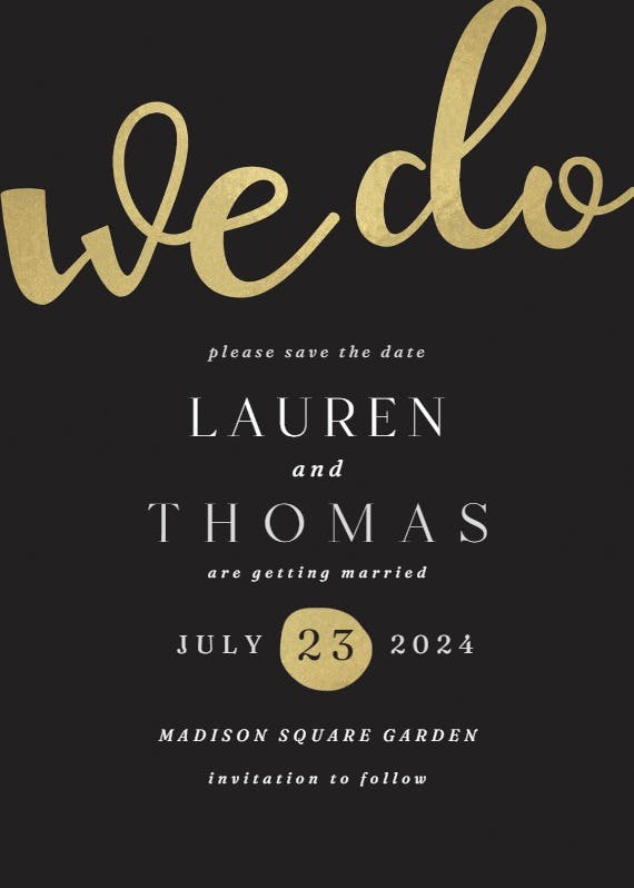 We do - save the date card