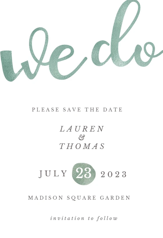 We Do - Save The Date Card Template (Free) | Greetings Island