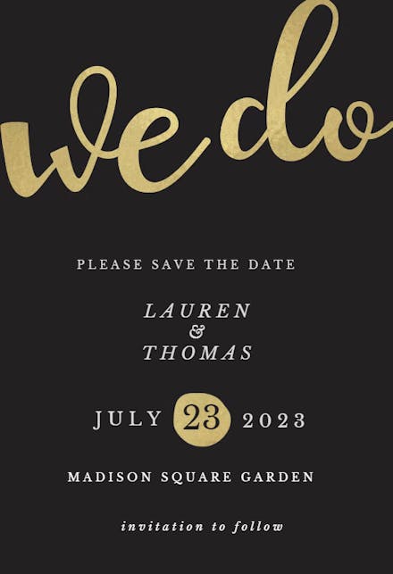 We Do - Save The Date Card Template (Free) | Greetings Island