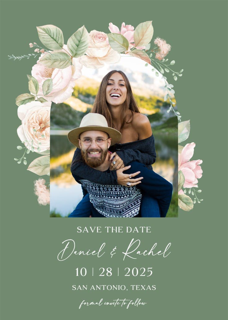 Whispering blooms - save the date card