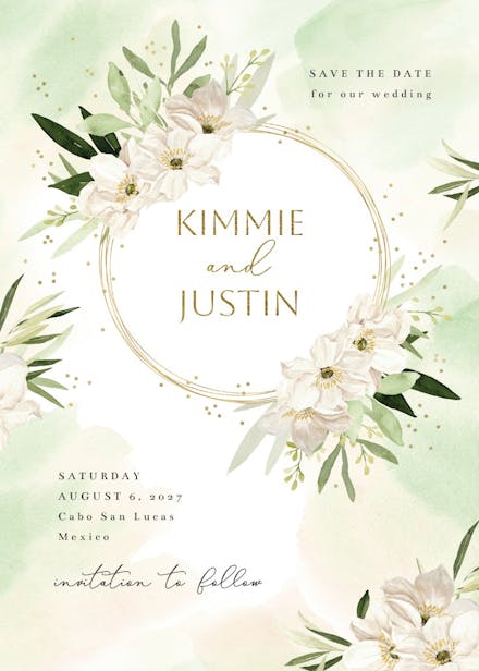 White romantic - save the date card