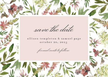Wild flower - save the date card