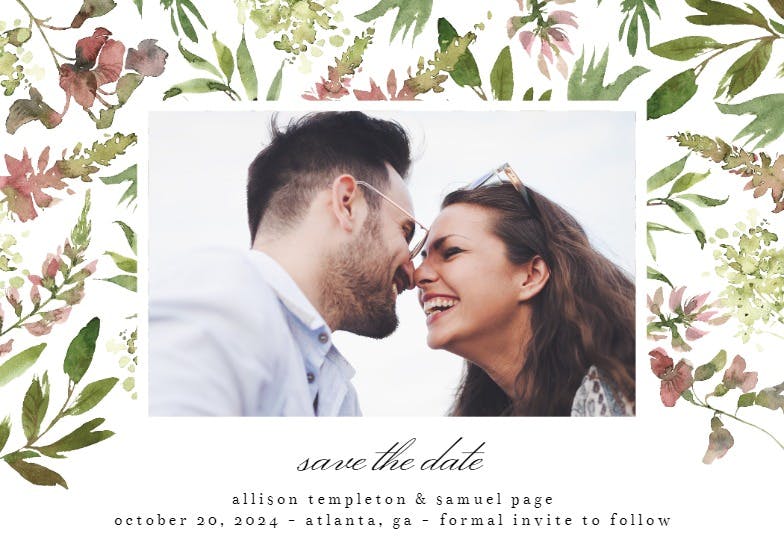 Wild flower - save the date card