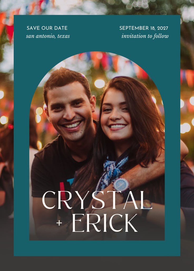 Window to forever - save the date card