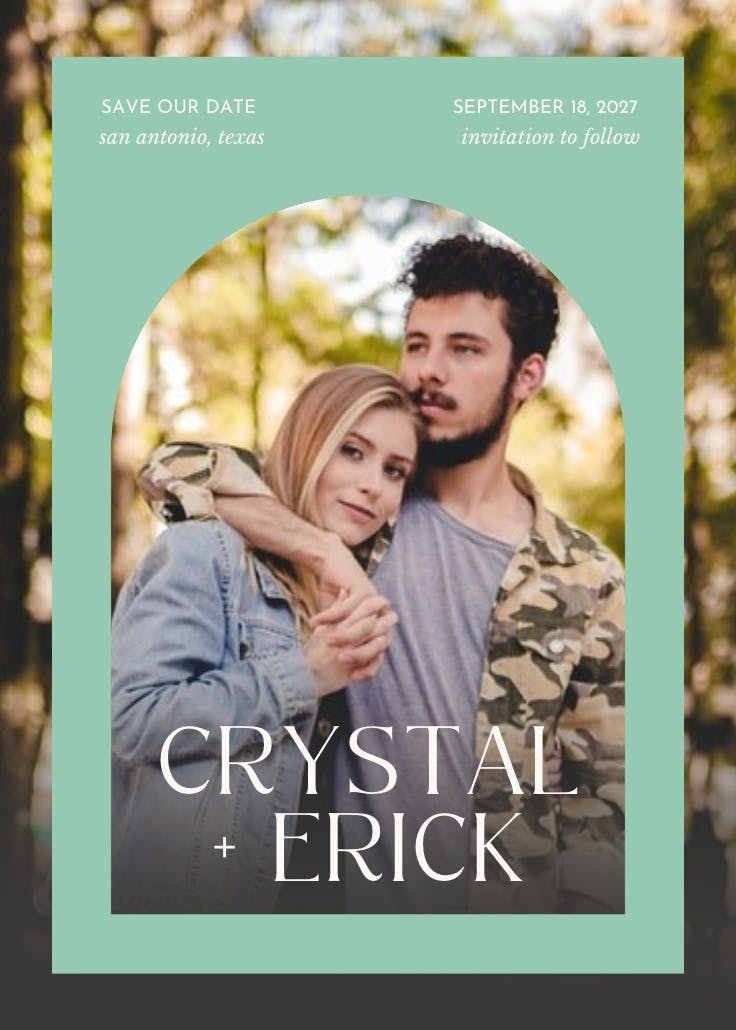 Window to forever - save the date card