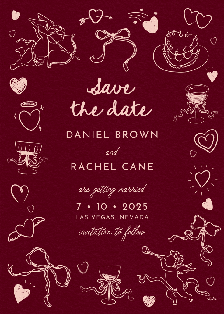 Wine about love - save the date card