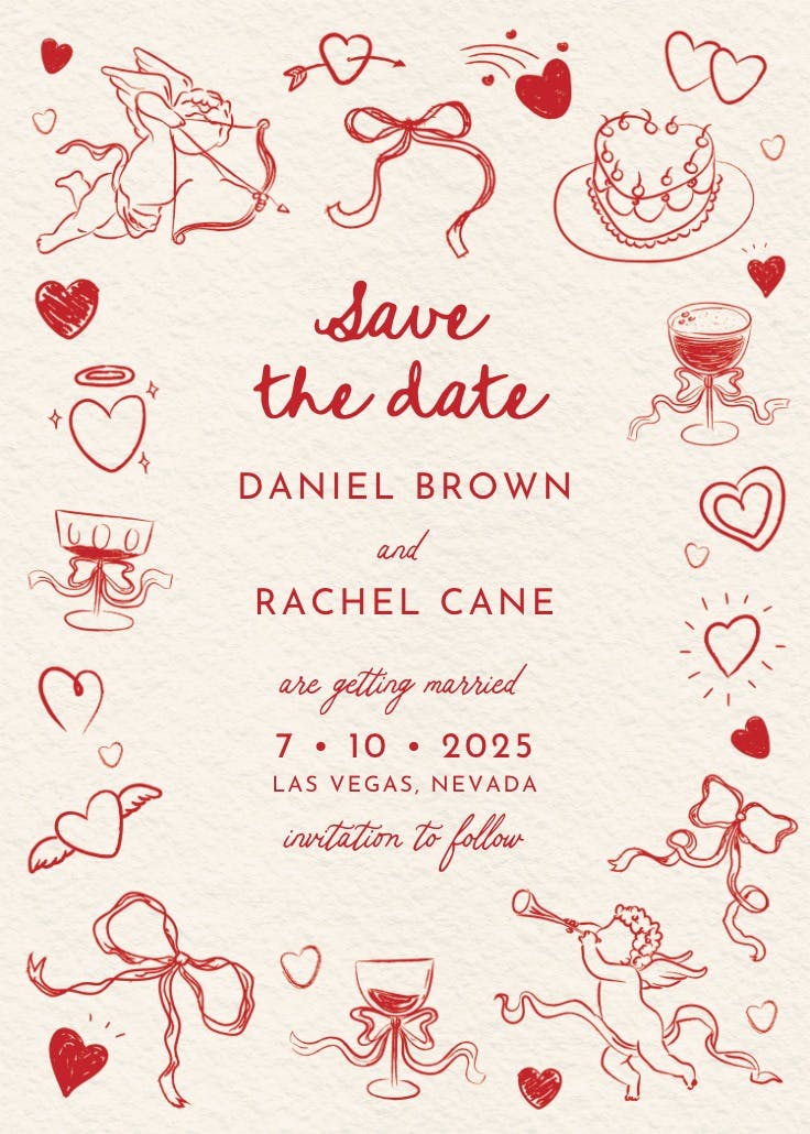Wine about love - save the date card