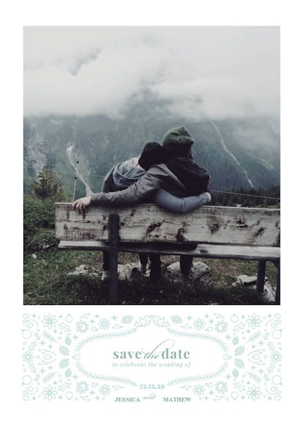 Winter lace - save the date card