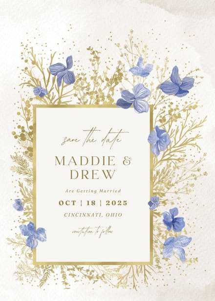 Wintry foliage - save the date card