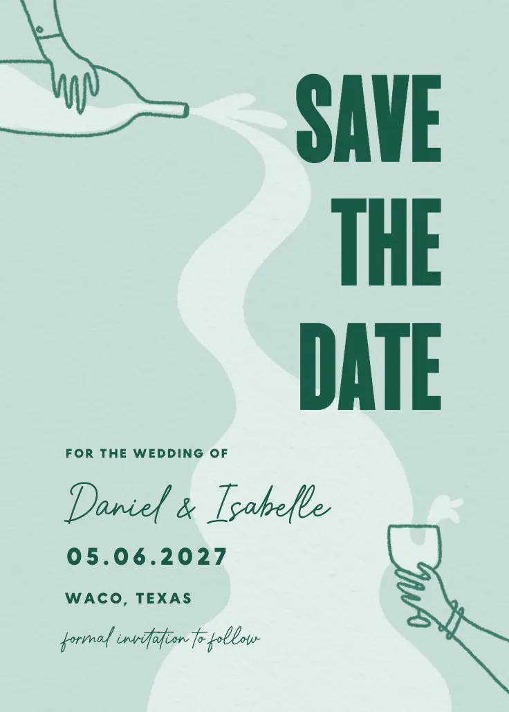 Date is set - save the date card