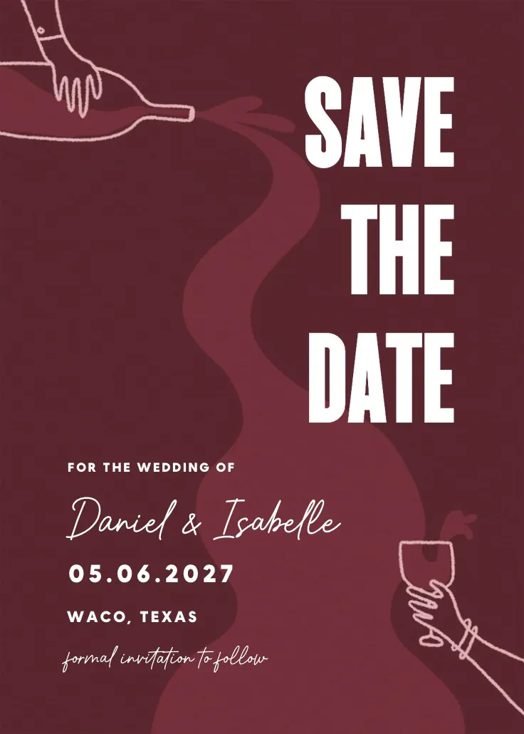 Date is set - save the date card