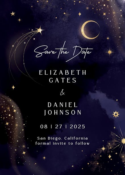 Written in the stars - save the date card