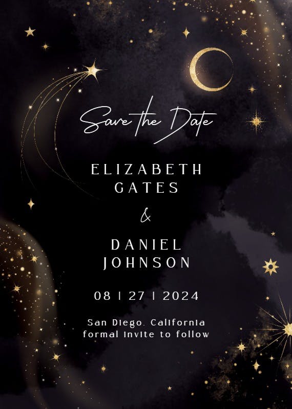 Written in the stars - save the date card