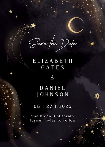 Written in the stars - save the date card