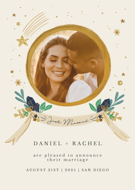 Around stars - wedding announcement