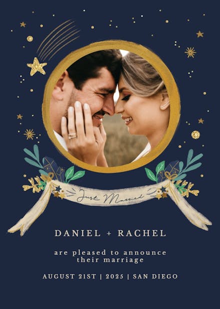 Around stars - wedding announcement