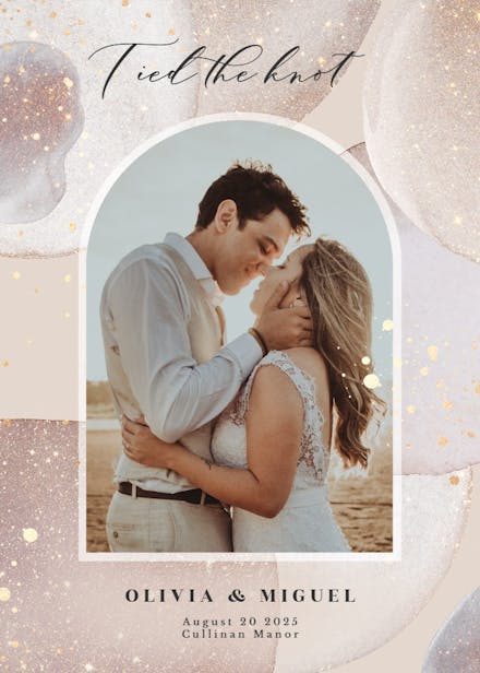 Artsy abstract with glitters - wedding announcement