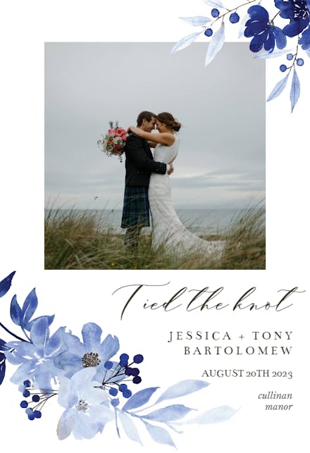 Blue Bouquet - Wedding Announcement