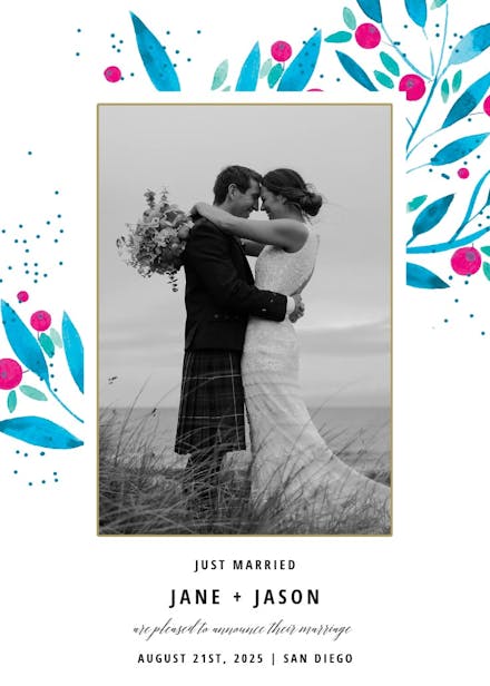 Blueberry fields - wedding announcement