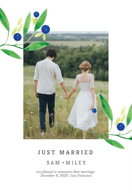 Blueberry fields - Wedding Announcement