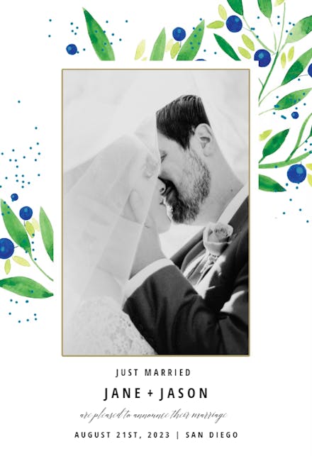 Blueberry fields - Wedding Announcement