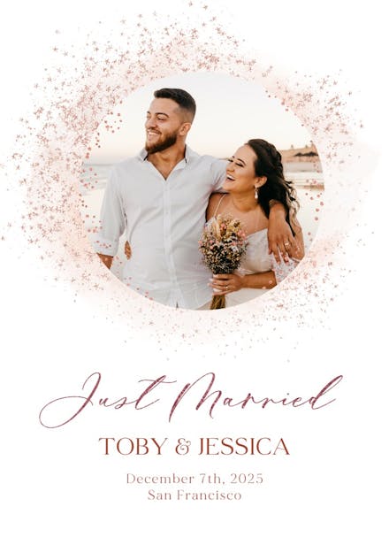 Blush gold spots - wedding announcement