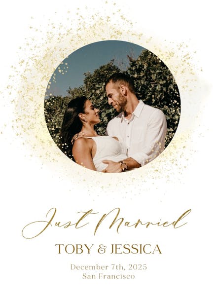 Blush gold spots - wedding announcement