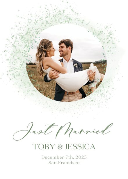 Blush gold spots - wedding announcement