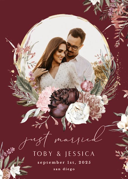 Bohemian rose - wedding announcement