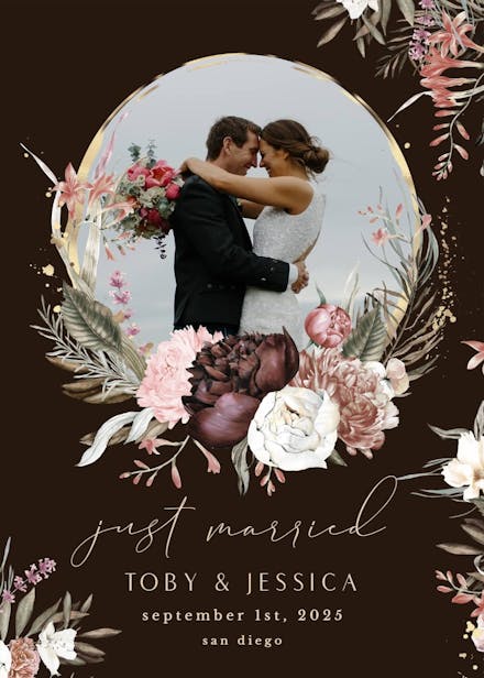 Bohemian rose - wedding announcement